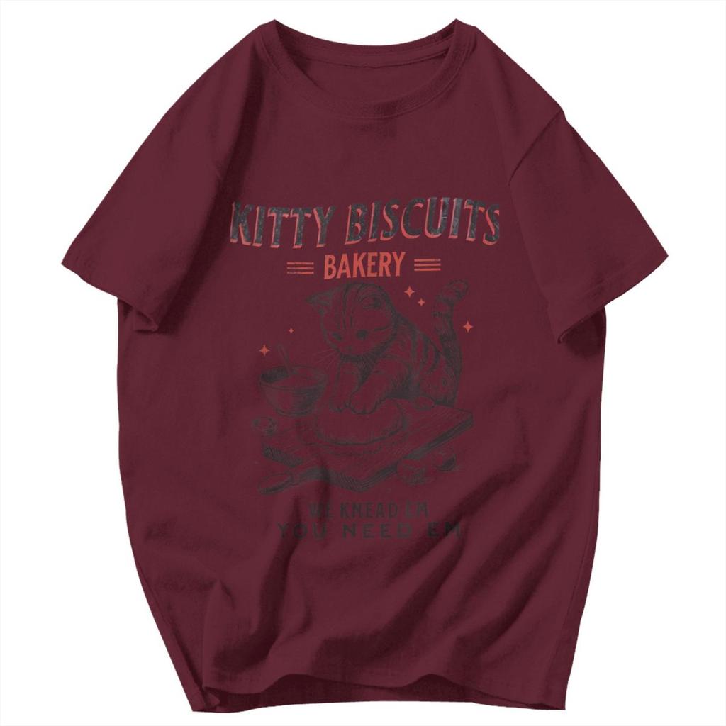 Men T Shirt Kitty Biscuits We Knead Em You Need Em Cat Lover Baking Pops Y2K Graphic Crewneck Unisex Clothing T Shirts