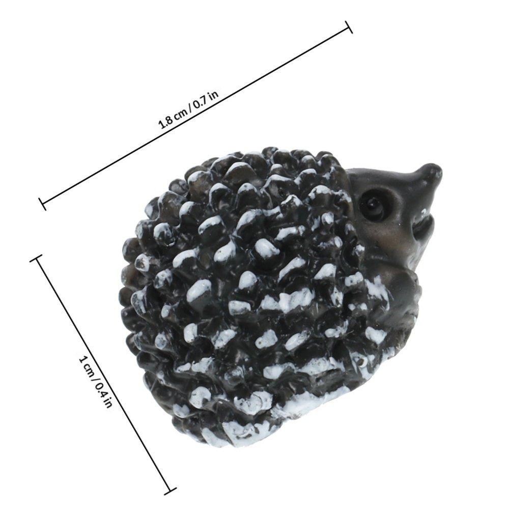 10Pcs Mini Realistic Hedgehog Resin Animal Ornament Micro Landscape Mini Animal Decoration Garden Yard Tiny Statue