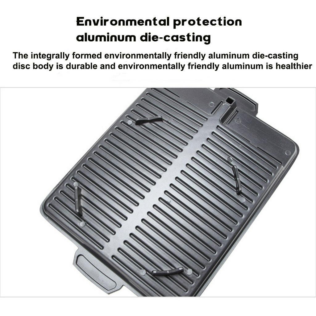 Non-Stick Party Picnic Terrace Beach Charcoal Grill Plate Butane Gas Stove Cooker Barbecue Tray Black Korean Portable BBQ Grill Pan