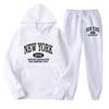 Mens Hooded Sweatshirt Set With Print Casual Sportswear Two-Piece Outfit Fall