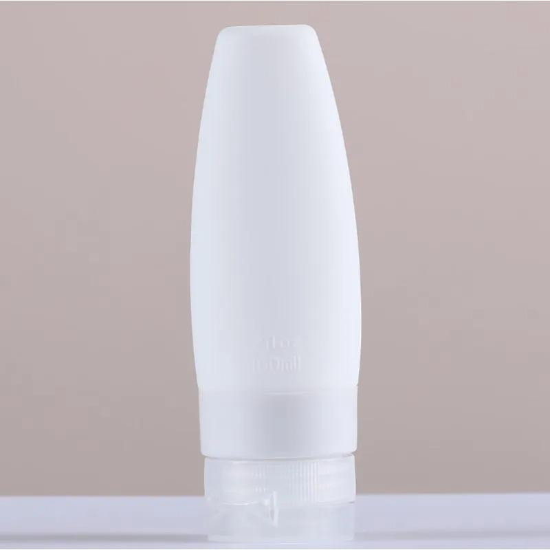 60/90ml Flacone da Viaggio Portatile in Silicone Contenitore per Liquidi Vuoto Ricaricabile Confezione Lozione Punti Contenitore Shampoo Crema Viaggio