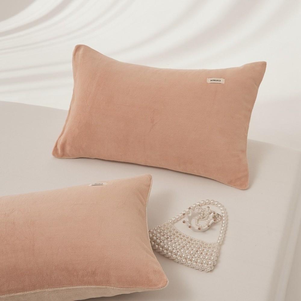 2PCS 48x74cm Milk Velvet Pillowcase Soft Comfortable Pillowcase Cover Rectangular Solid Color Simple Pillowcase Bedroom Decor