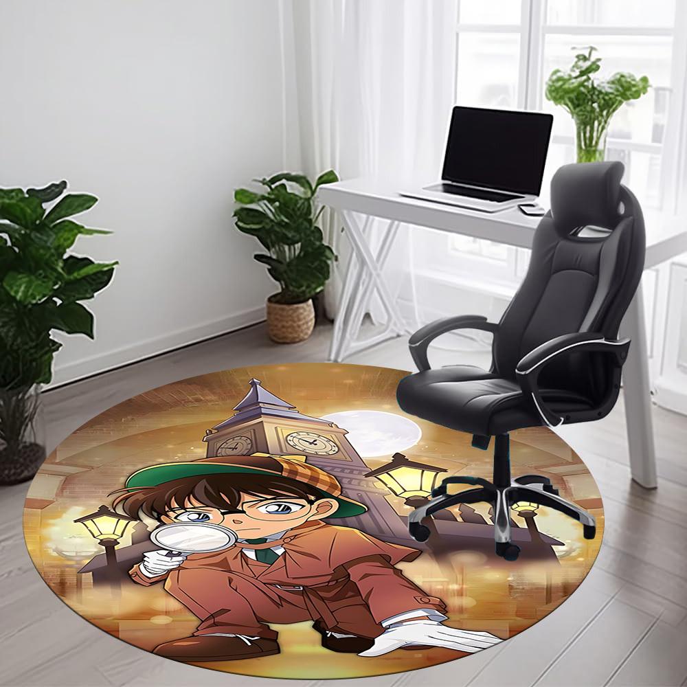 1PC Detective Conan Office Round Area Rug Suitable For Office, Under Office Chairs Bedroom Living Room Home Decor, Available in Various SizesT101