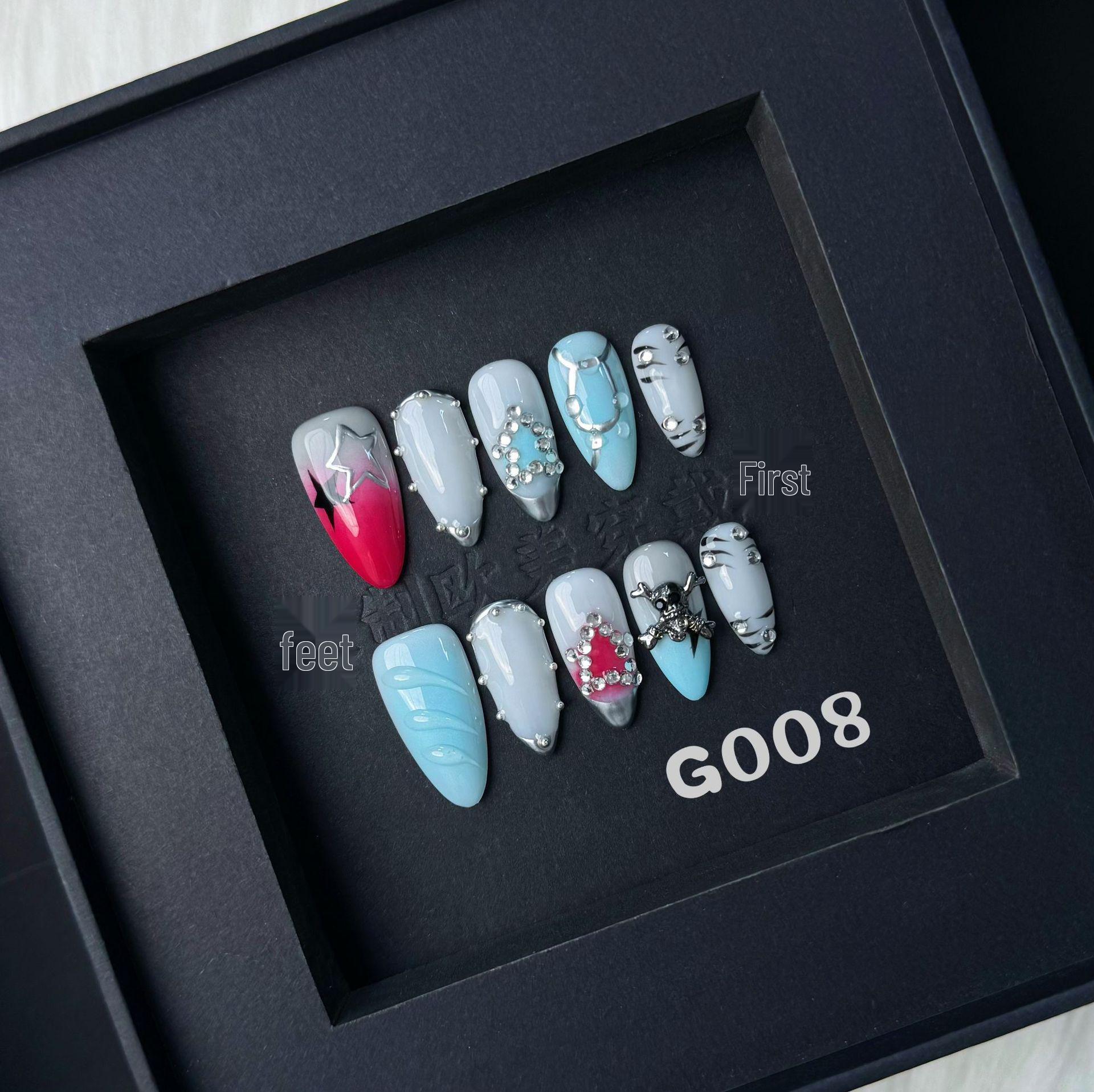 

High-End Handmade Metal Punk Nail Patches - Summer Style Large