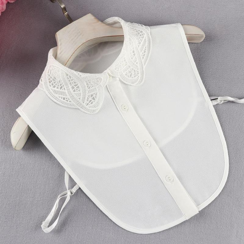 Linbaiway 18 Styles Female Chiffon Fake Collar for Women Blouse Shirt False Collar Ladies Lapel Detachable Collar Female Decor