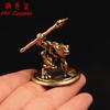 Solid Brass Toad Warrior Small Statue Desktop Ornament Vintage Animal Miniatures Figurines  Home Decoration Crafts Tea Pet Decor