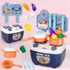 Children Kitchen Toys Plastic Educational Kids Cookware Playset Cooking Toys Birthday Gifts Blue