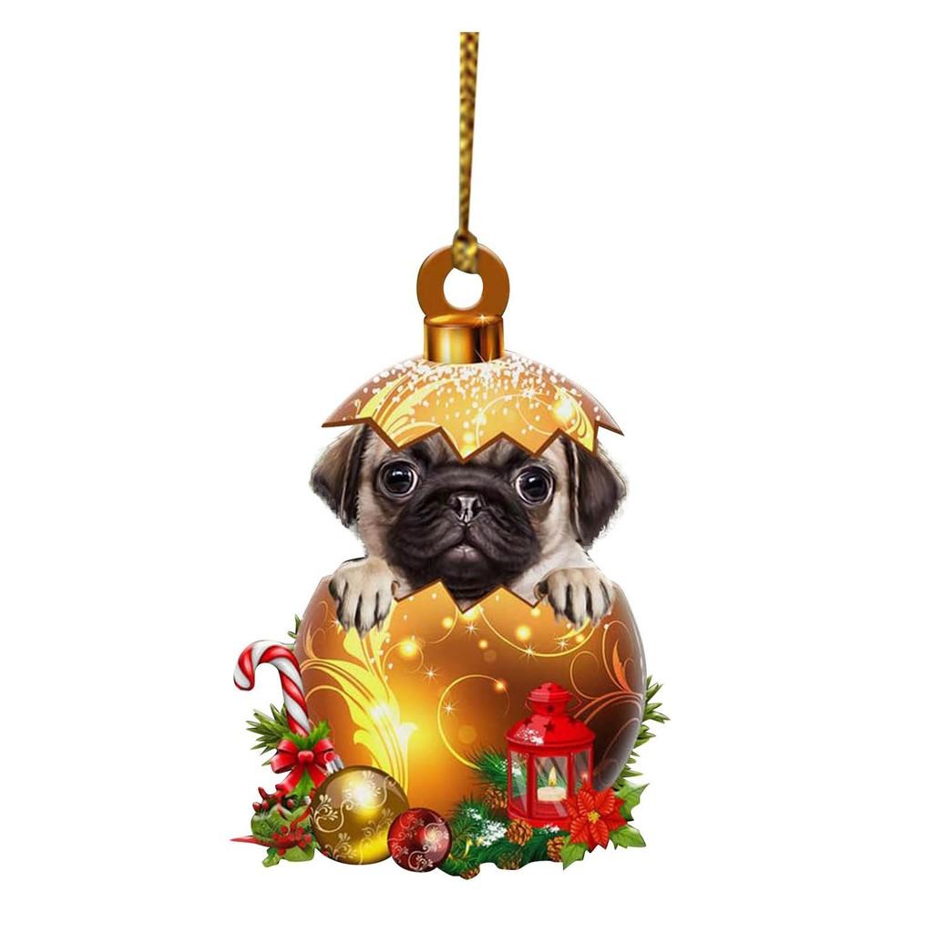 Cute Dog Cartoon Gold Egg Car Hanging Ornament Ideal For Festive Home Decor
