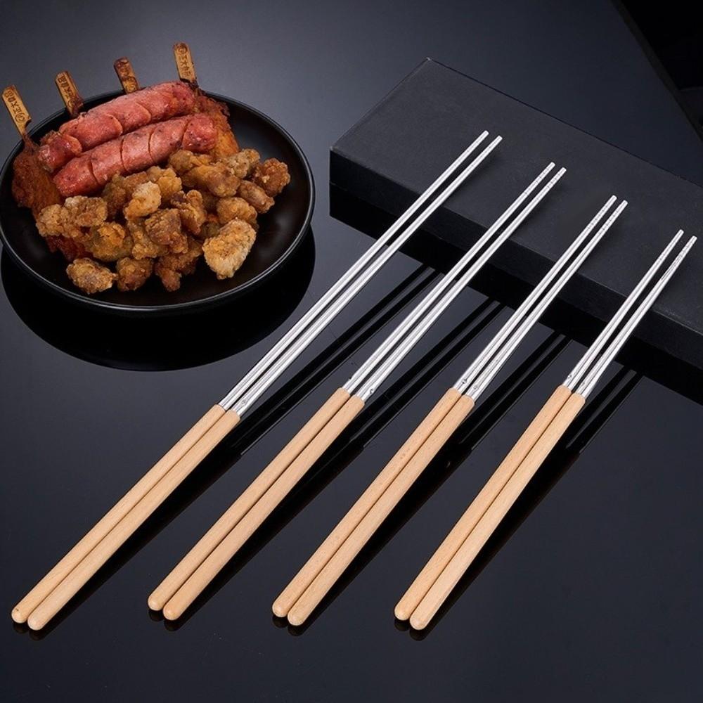 316 Stainless Steel Chinese Chopsticks Heat Resistant Metal Chopstick  Kitchen Tools