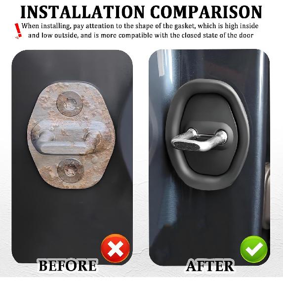 4PCS Upgraded Car Door Latch Guard Cover,Silicone Car Door Lock Cover For Car Door Protector And Noise Reduction,Universal Automotive Exterior