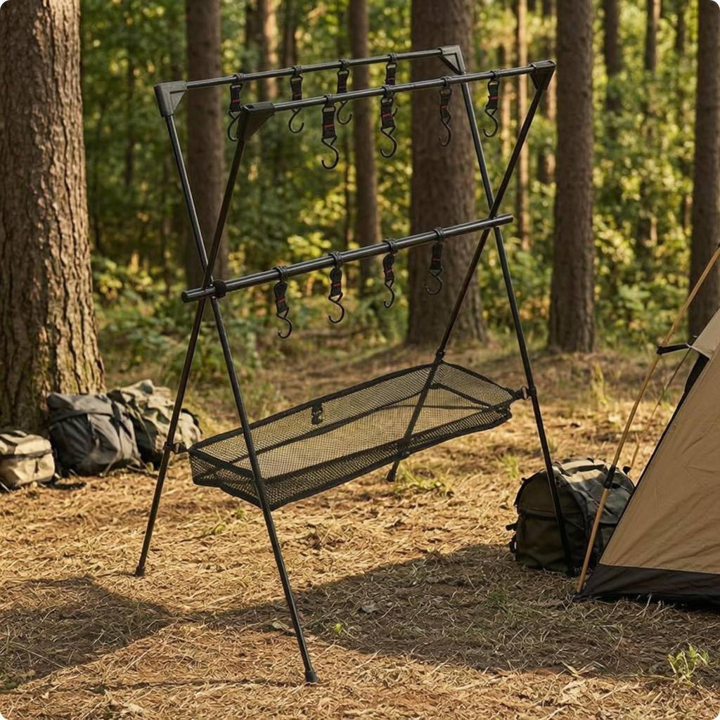 Foldable V-Shaped Rack Portable Triangular Storage Freestanding