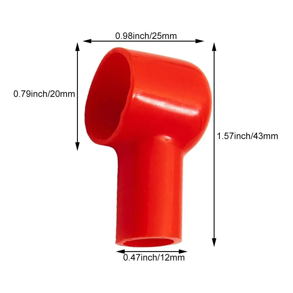 20x Car Battery Terminal Cover Boots Insulating Protective Lug Cap Auto Positive&Negative Dust Covers 12x20mm
