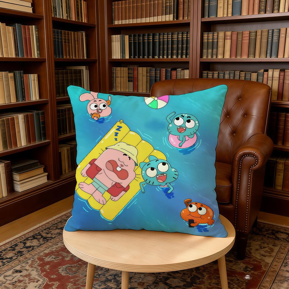 A-Amazing W-World Animation Of G-Gumball cushion cover Home Office Birthday Anniversary Gifts Soft Skin Friendly Cushion Cover