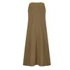 Women's Fashion Casual Colour Sleeveless Cotton Linen Pocket Dress