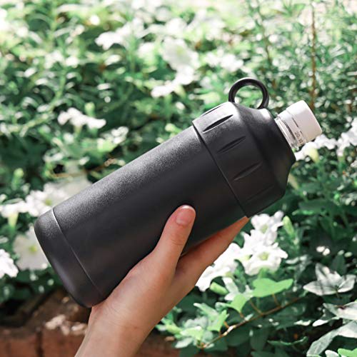 Pearl Metal BLKP Cooler Cover for 500ml and 600ml Bottles, Double Wall Vacuum Insulation, Includes Dedicated Bag, Black, Model AZ-5093