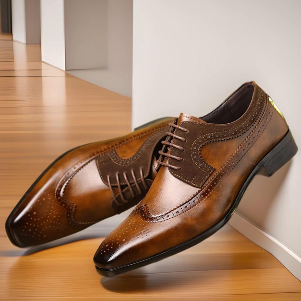 Wenzhou foreign trade summer men's shoes British style retro engraved men's business leather shoes men's high-end formal wedding shoes