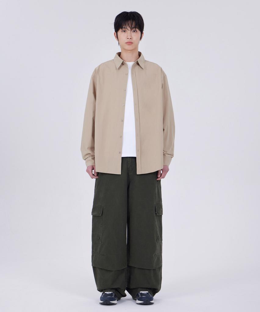 GLW Washed Pocket Parachute Cargo Pants Khaki