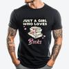 Just Girl Who Loves Books Reading Book Librarian Anime T Shirts Oversized T Shirt