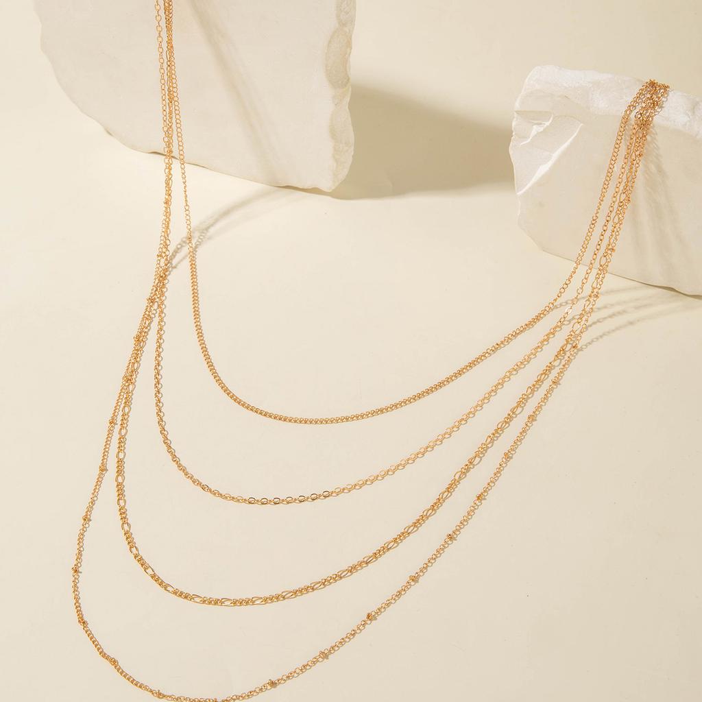 JMXD-Viral    Long Layered Chain Necklace for Women Stackable Minimalist Light Luxury Fashion Statement Jewelry Exaggerated Versatile