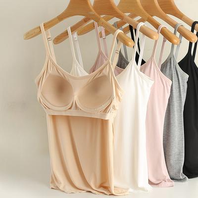 Modal Camisole Vest for Women with Bra Pads No Need To Wear Bra Thin Sports Cup Integrated Women's Underwear