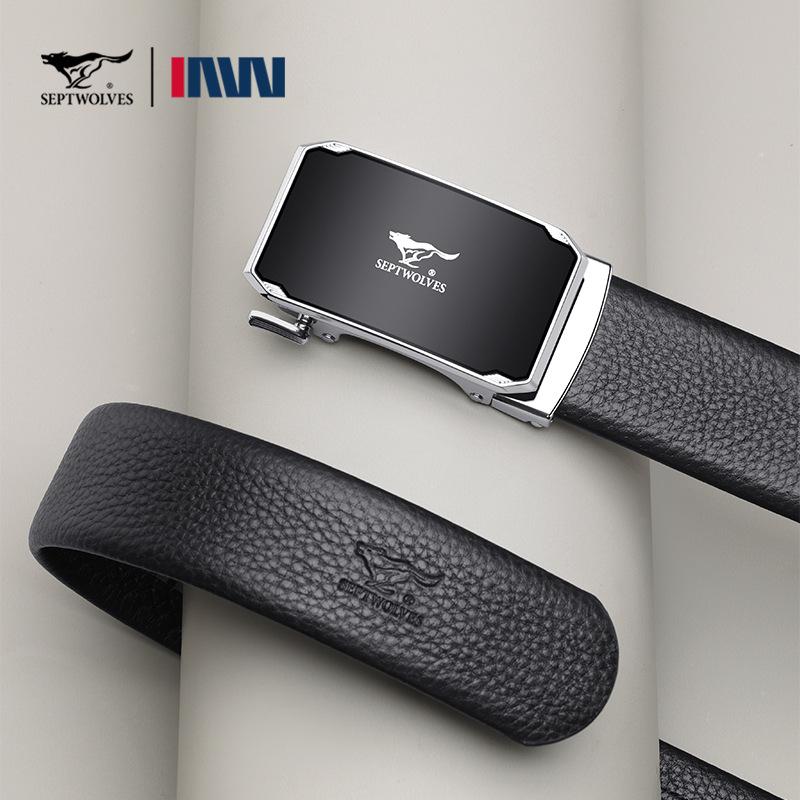 Xqwewanticebb Men's Black New Belt Business Automatic Buckle Belt First Layer Cowhide Belt Gift Versatile Belt 130Cm