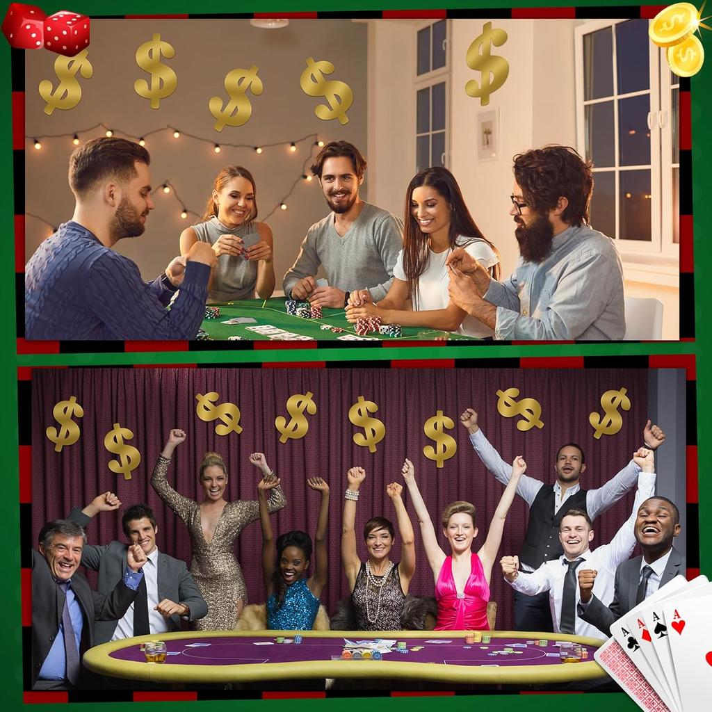 8 Pcs Dollar Themed Party Decorations 13. 4'' Glitter Dollar Birthday Decor Money Investment Bachelorette Foil Cutout for Us Dollar Sign Money Party