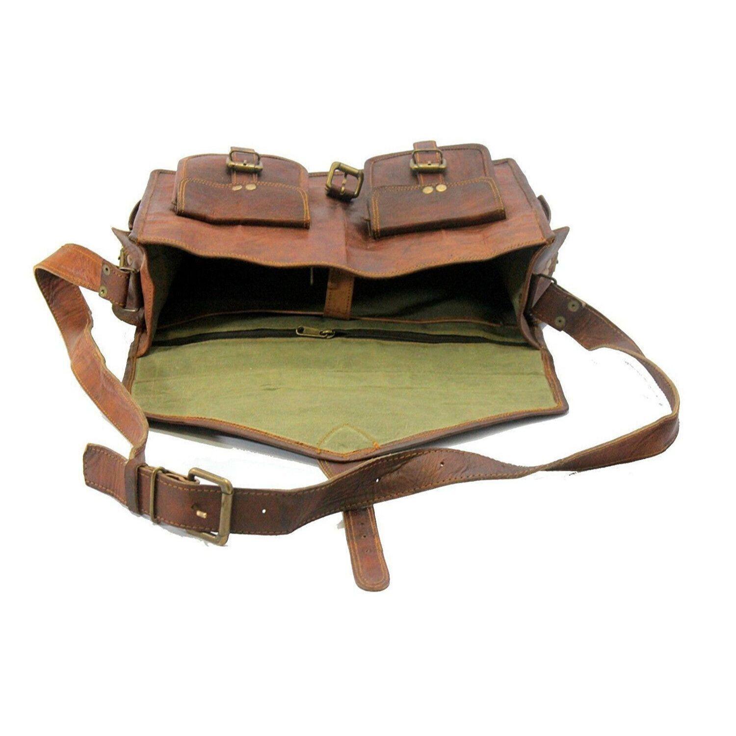 Винтажная коричневая сумка через плечо из натуральной кожи ручной работы — фото 3