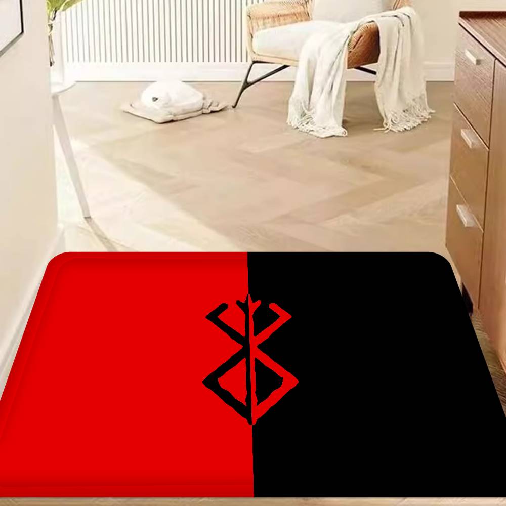 Berserk Guts Alfombra de Piso Anime Estilo Nórdico Felpudo para el Hogar Alfombras para Baño-Inodoro Alfombra Decorativa para Dormitorio Hotel