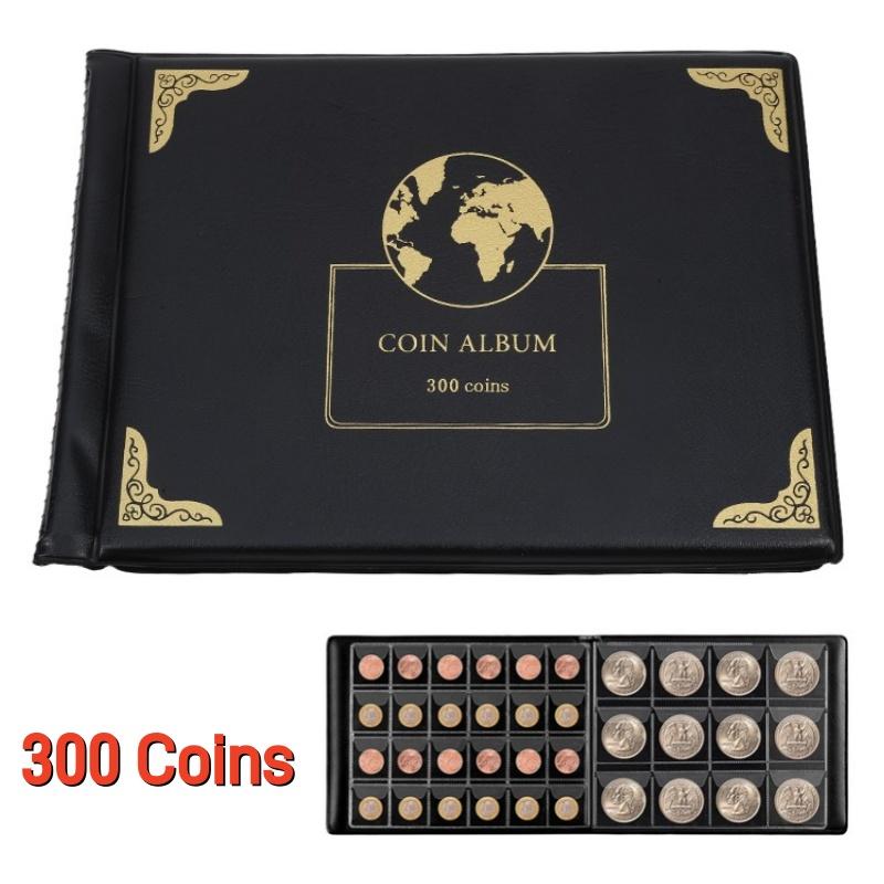 

Coin Collection Supplies Holder Book for Collectors, 312/300 Pockets Coin Collection Organizer Storage Box Case Album