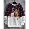 Full Print Christmas Santa Claus Elk Hoodie New In Men Women Casual Pullovers Sweatshirts Clothes Gift Snowman Pullovers