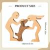 Couples and Dog Statue Figurines Collectible Gifts Home Decor Wooden Dogs Sculpture for