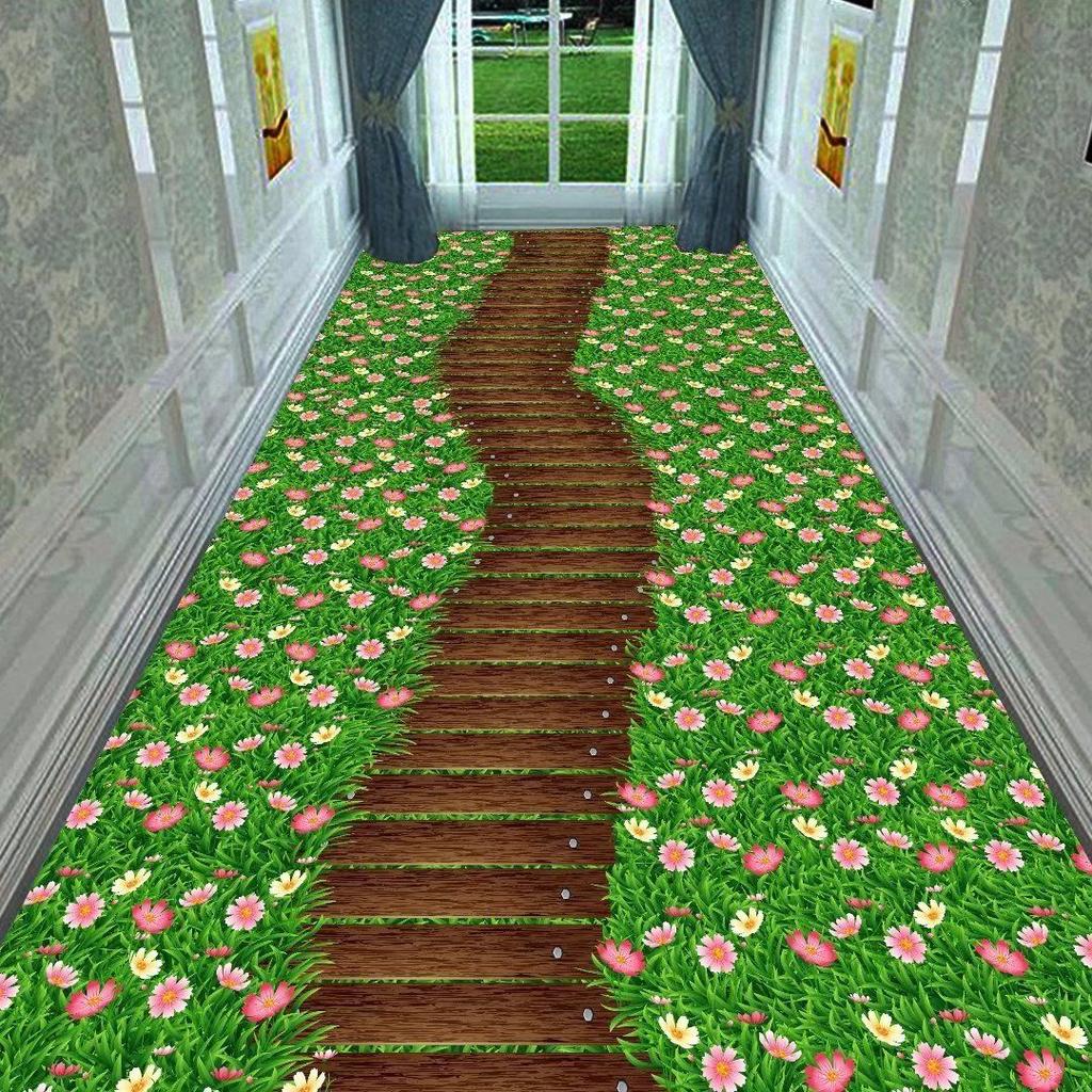 3D Long Corridor Carpets Anti-Skid Floor Mat for Hallway Living Room Home Decoration Hotel Lobby Rug