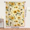 1PC Sheer Curtain Sunflower Bee Cartoon Yellow Print, Rod Pocket Window Curtain for Living Room Bedroom Kids Decor