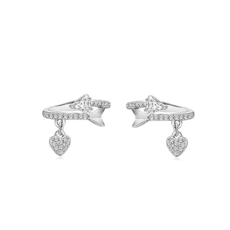 Paper Plane Zircon Ear Clips Women S No Ear Piercings Love Ear Bone Clips Niche Design Cold Wind Earrings Earrings