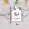 100PCS Green Leaves Thank You Cards Flower Pattern Wrapping Cards Thank You Labels Paper Green Plant Gift Wrap Decoration Cards