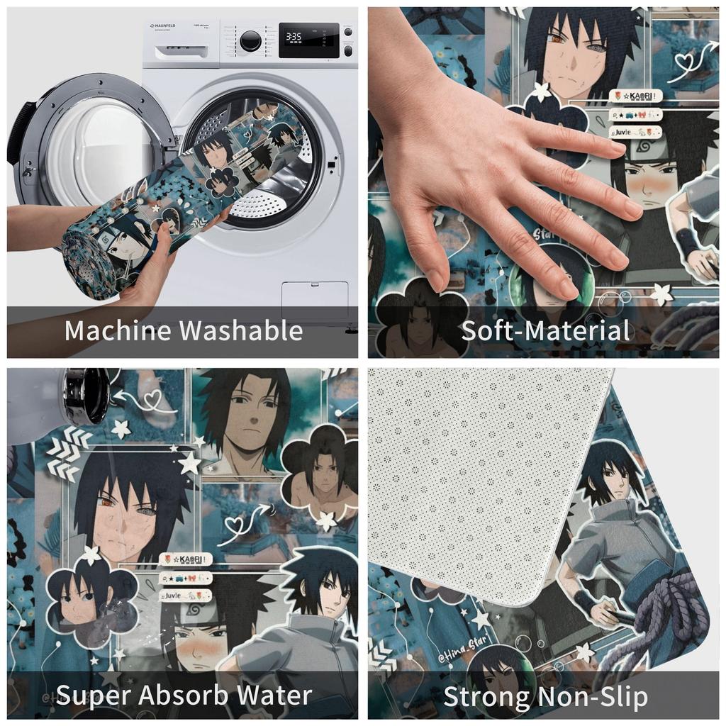 Anime Ninja Narutos Doormat Non-Slip Entrance Bath Kitchen Floor Door Mats Toilet Carpet Rug