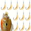 30PCS Yellow Rubber Maggots with Hooks, Soft Grub Lures for Freshwater Fishing Bass Trout Crappie Bluegill,Fishing Bait Set Gift