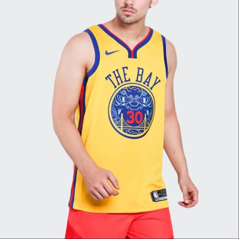 Nike NBA 30 golden state warriors stephen curry Jersey Yellow Men's 912101-728