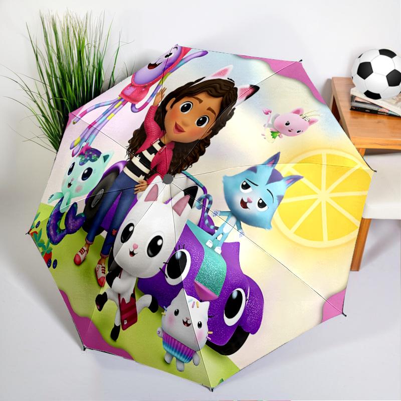 Colorful Friends Dollhouse Umbrella Folding Umbrella, Automatic Umbrella 8-Frame for Travel, Camping Use Gift for Halloween Christmas