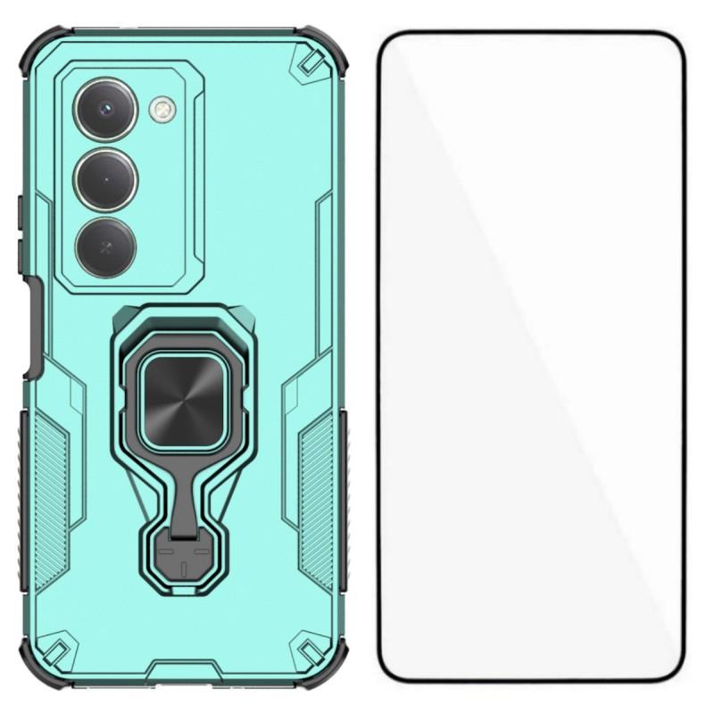 Pour Xiaomi Redmi 15 5G (Global) (169 mm) Coque de téléphone WANLONFENG PC TPU Coque arrière Béquille avec Verre Trempé