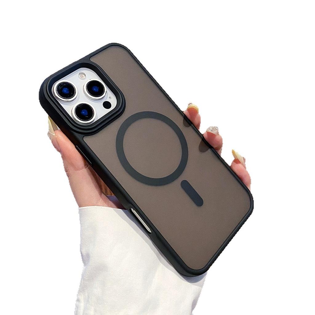 Black Frame Matte Skin Magnetic Phone Case for Apple Magnetic Phone Case Cute for Apple 14promax Case