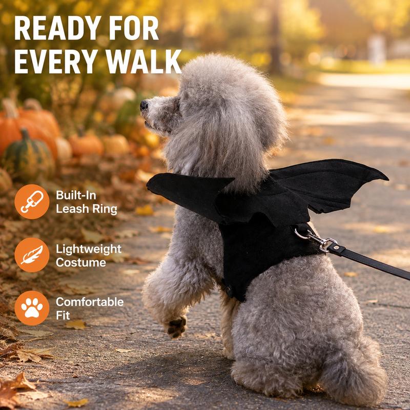 Pet Witch Halloween Costume Dog Cat Witch Bat Pumpkin Cosplay Outfit Holiday Party Fancy Dress‑Up Clothes For Cute Puppy Kitten