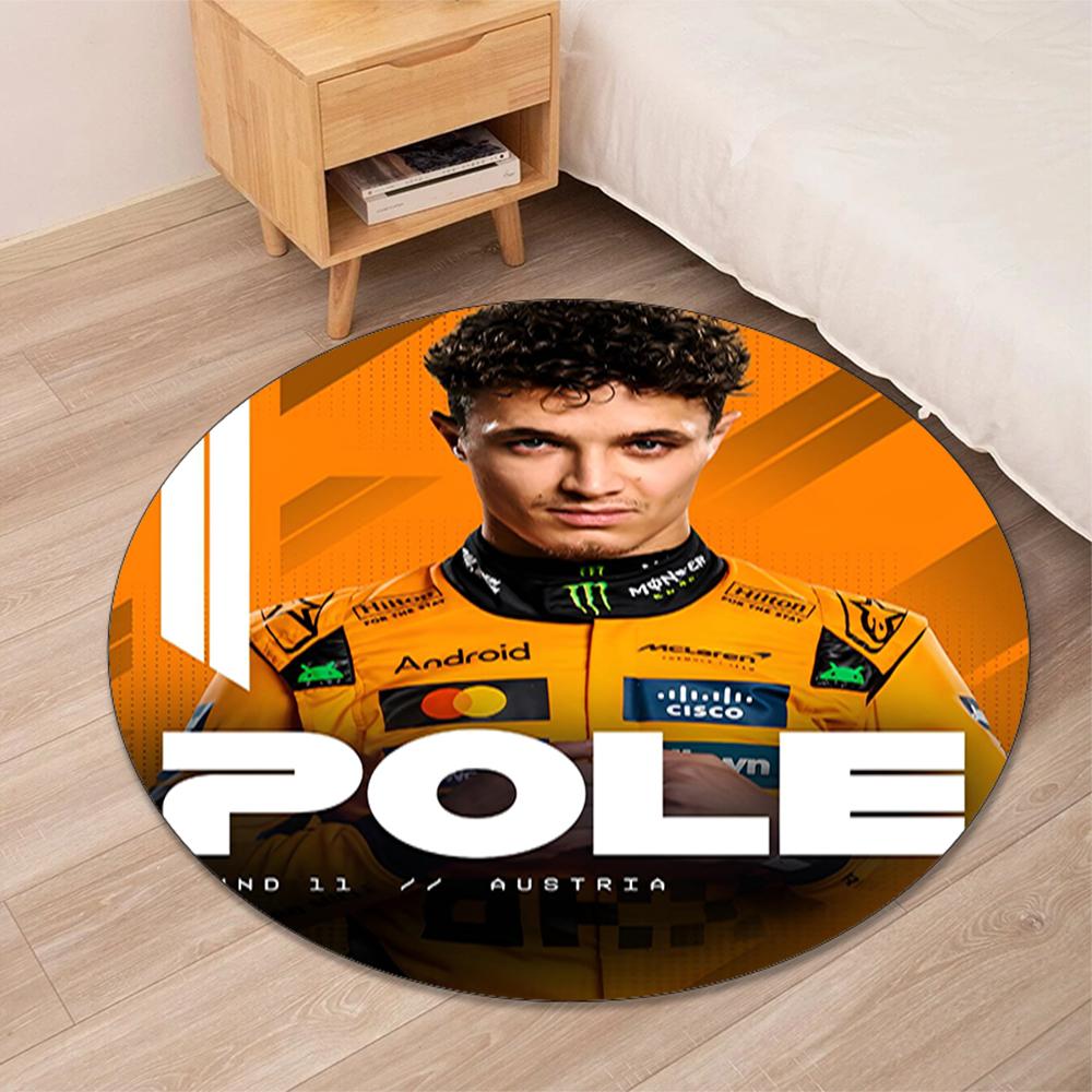 Lando Norris Printed Round Rug Carpet Chair Rug Area Rug Entryway Doormats,for Office Chair Living Room Bedroom Kitchen Room.