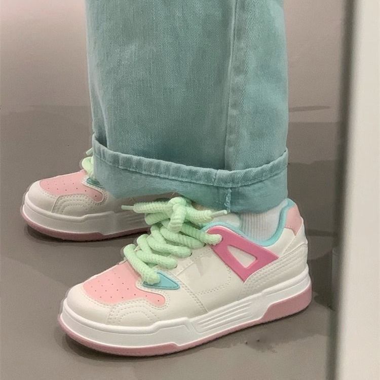 Popular Little White Shoes for Women 2025 Spring New Students Casual Breathable Versatile Heightening Thick-soled Chic Muffin Shoes for Women