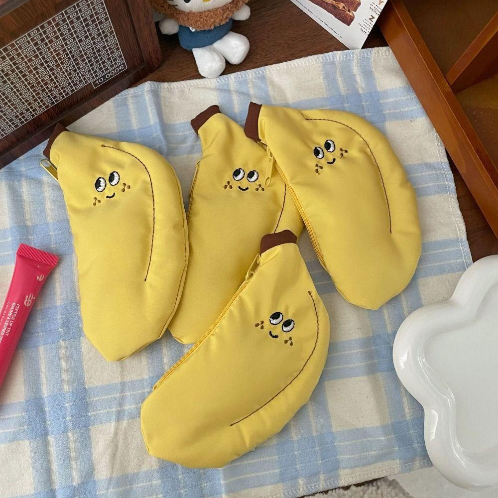 Mini Storage Bag Canvas Coin Purse Coin Bag Earphone Storage Bag Funny Banana Wallet  Children