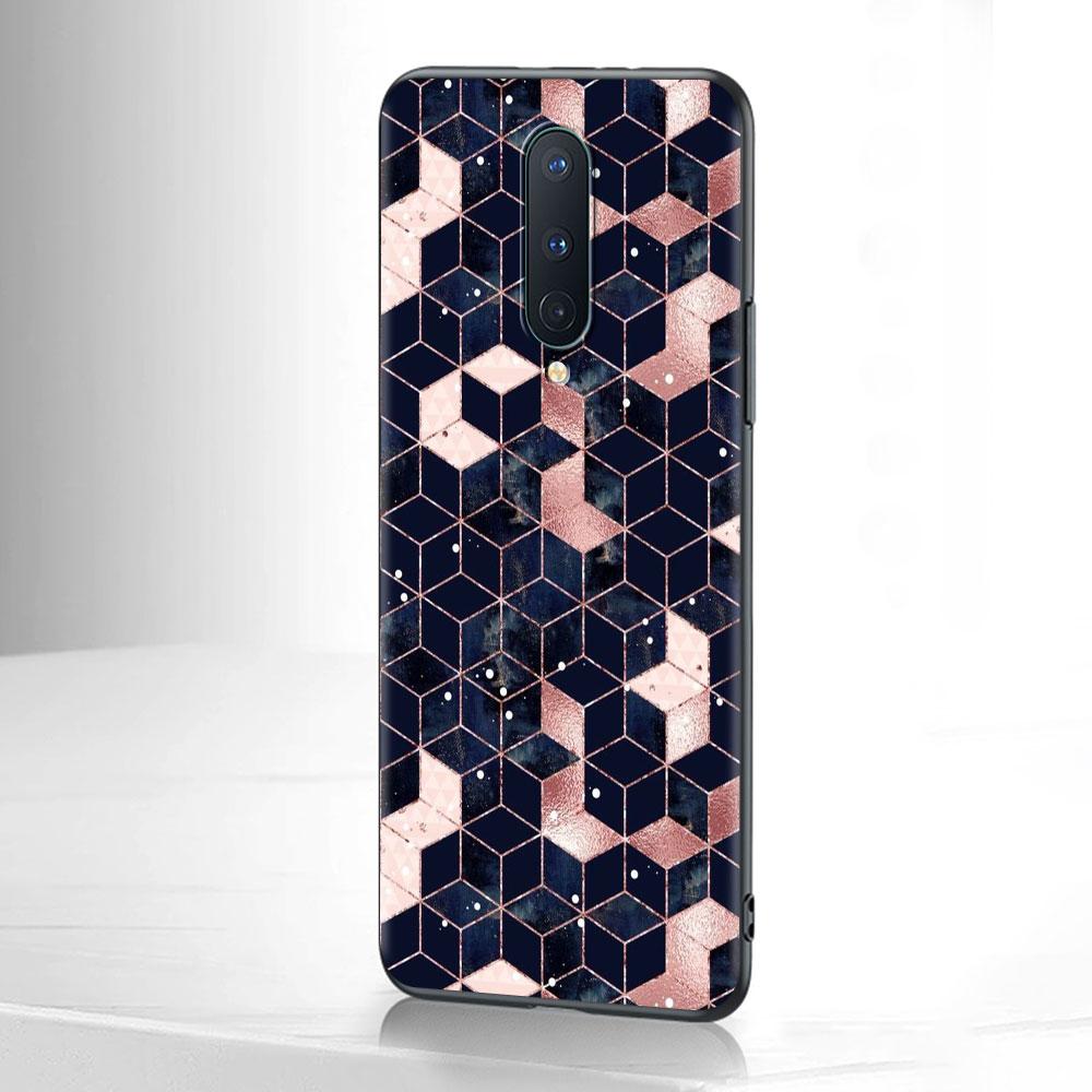 Figura geometrică din marmură Capa pentru OnePlus 8T 8 Nord N10 5G 7 9 7T 9R Husă de telefon pentru 1+ Nord 2 N100 N200 Z Husă neagră din Tpu