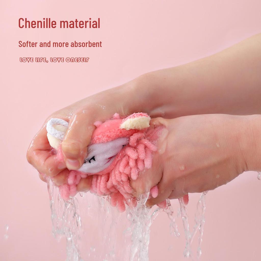 Coral Fleece Christmas Hanging Hand Towel, 13x15cm, Absorbent and Thick, for Bathroom and Kitchen Use