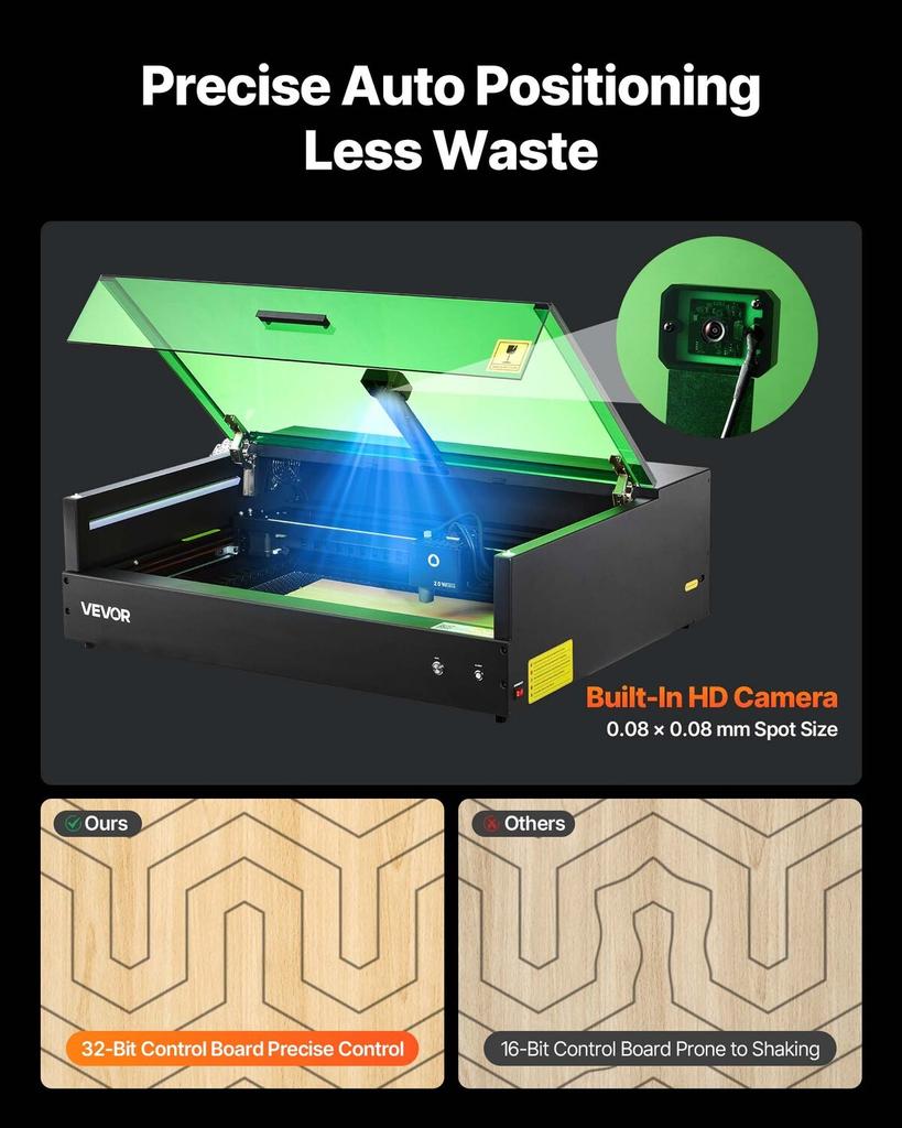 Laser Engraver, 20W, Laser Engraving and Cutting Machine with Enclosure Camera, Laser Cutter, 36000 mm/min, 500 x 320 mm Working Area, for Wood,