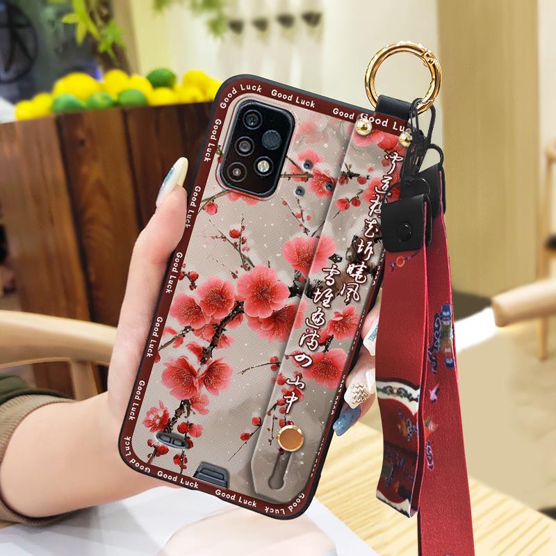 Dirt-resistant For Mom Phone Case For UMIDIGI Bison GT2/GT2 Pro Silicone Lanyard Chinese style Wrist Strap Kickstand