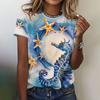 Sea Turtle Animal 3D Print Women's Short Sleeve O-Neck T Shirt Fashion Casual  Harajuku Y2k